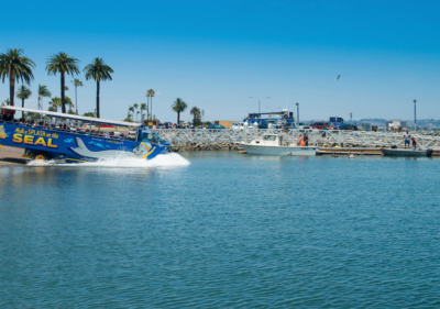 Image of San Diego Tours splashing into the harbor