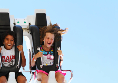 Image of kids on rollercoaster