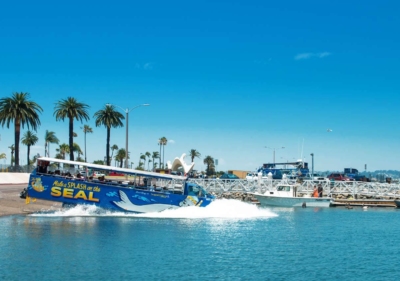 Image of San Diego tour splashing into harbor