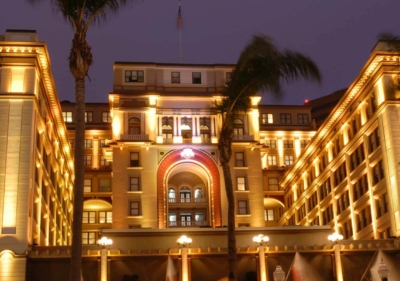 Image of san diego us grant hotel at night