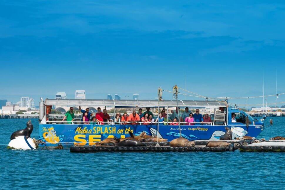 San Diego SEAL Tour vehicle in the water