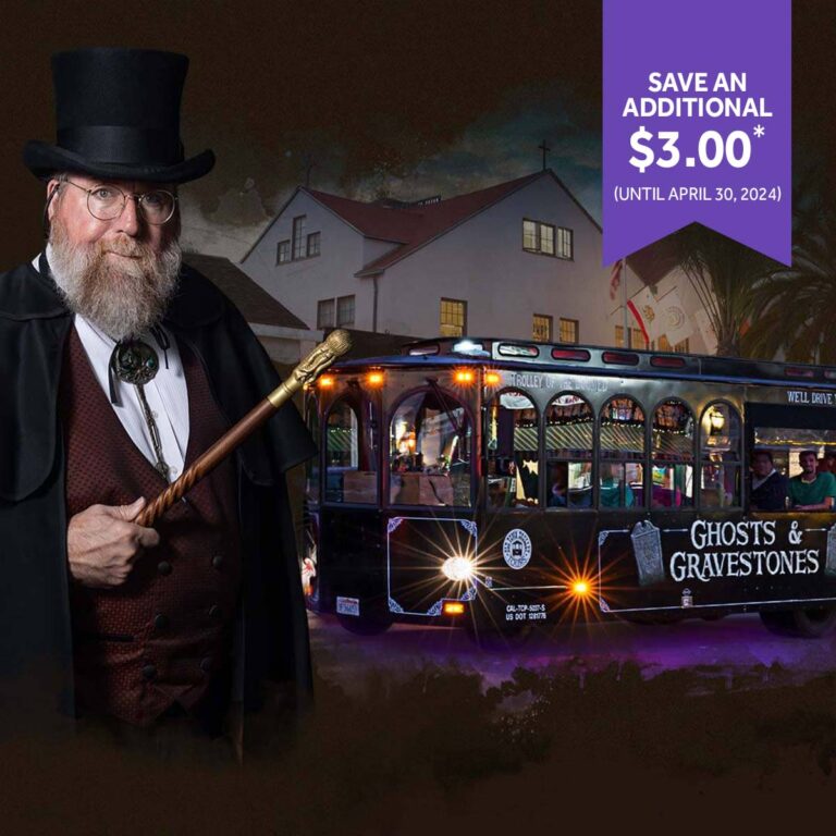 San Diego ghost host and trolley